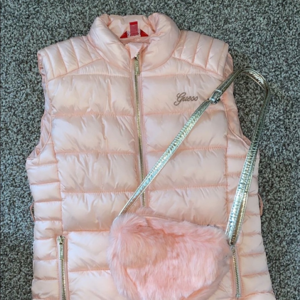 guess vest with matching purse
